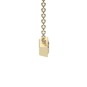 Yellow Gold Princess Cut Diamond Solitaire Pendant With Bezel Setting.